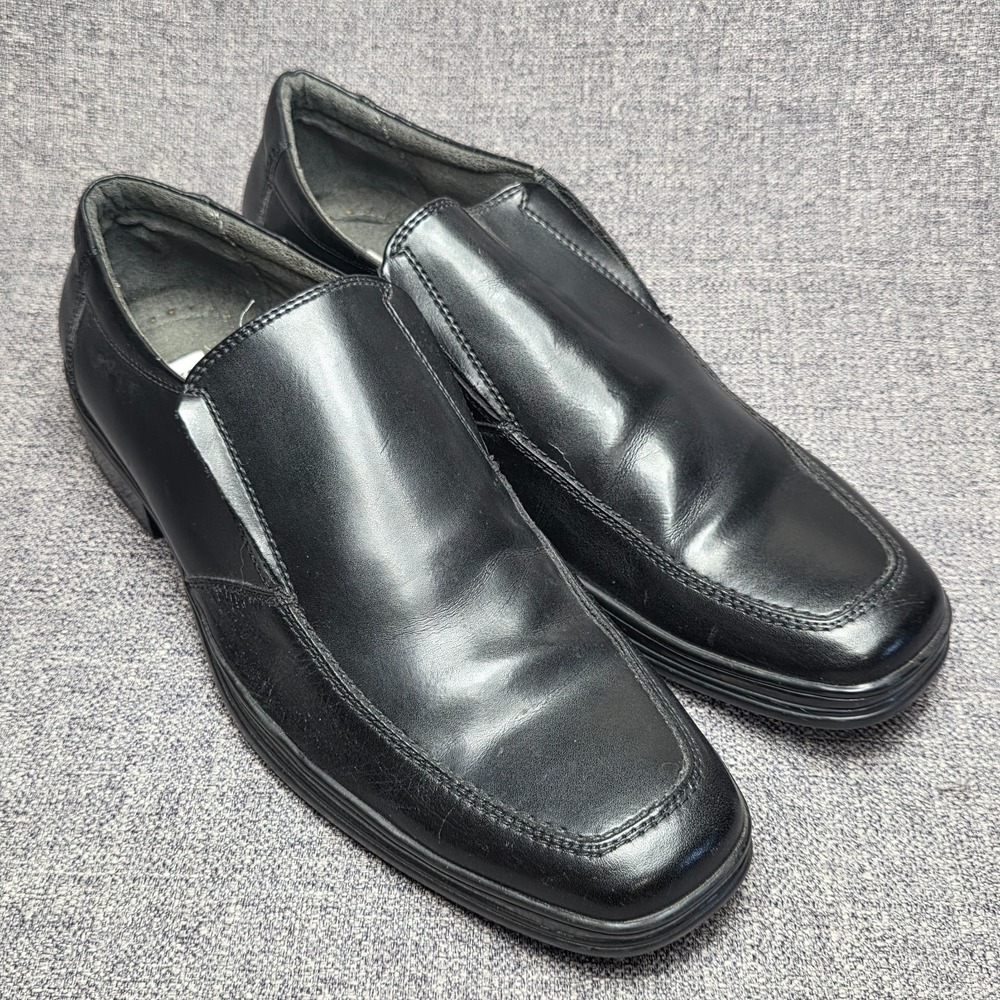 Steve‎ Madden P-TRAIN Black Leather Slip On Loafers Dress Casual Shoes Men 8